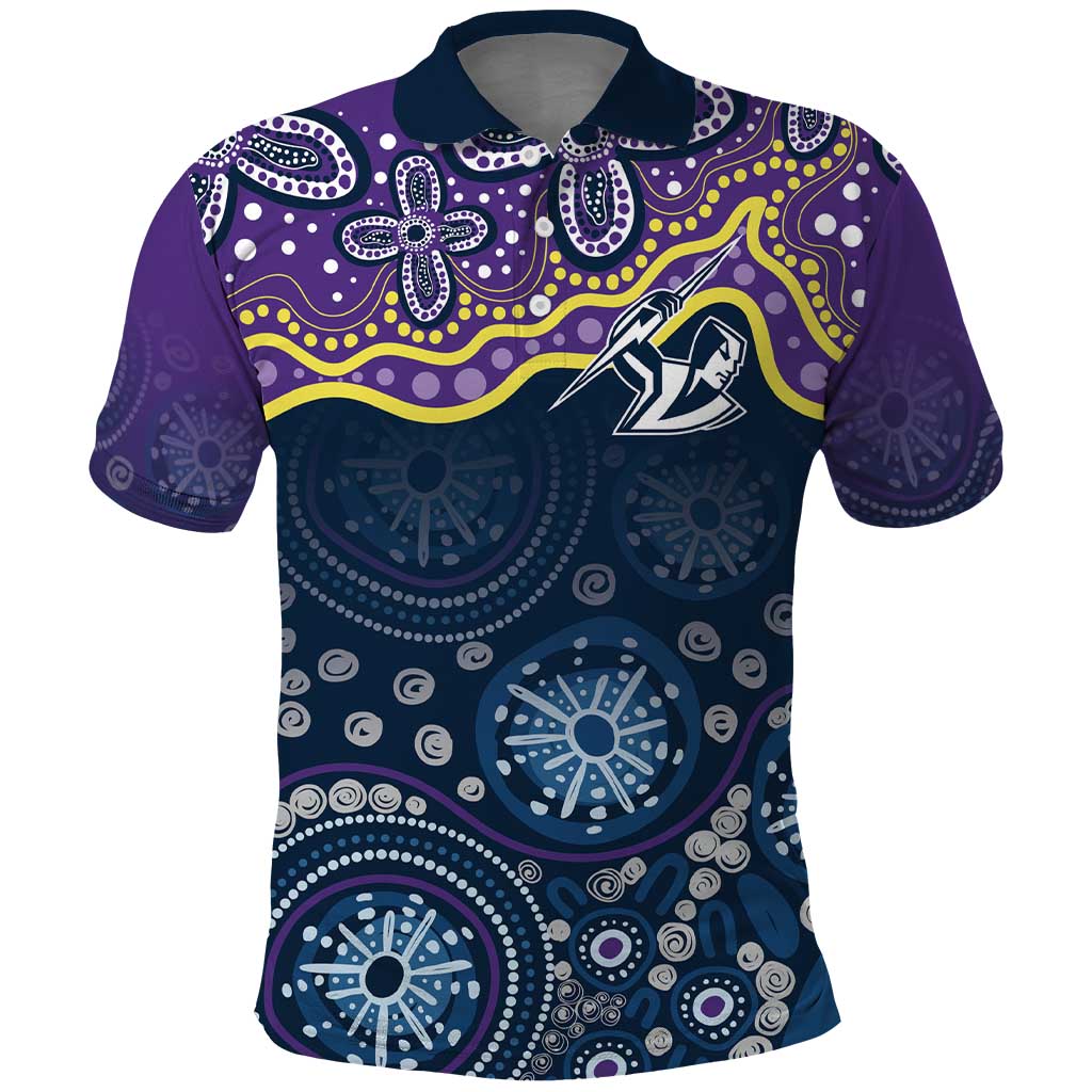 Melbourne Rugby NRL Custom Indigenous Polo Shirt Raging Storms - Aussie Hoodie