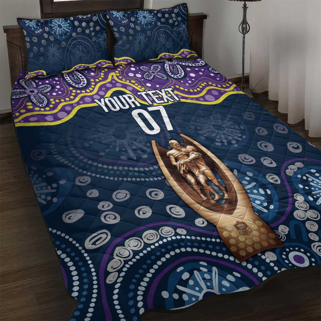 Melbourne Rugby NRL Custom Indigenous Quilt Bed Set Raging Storms - Aussie Hoodie