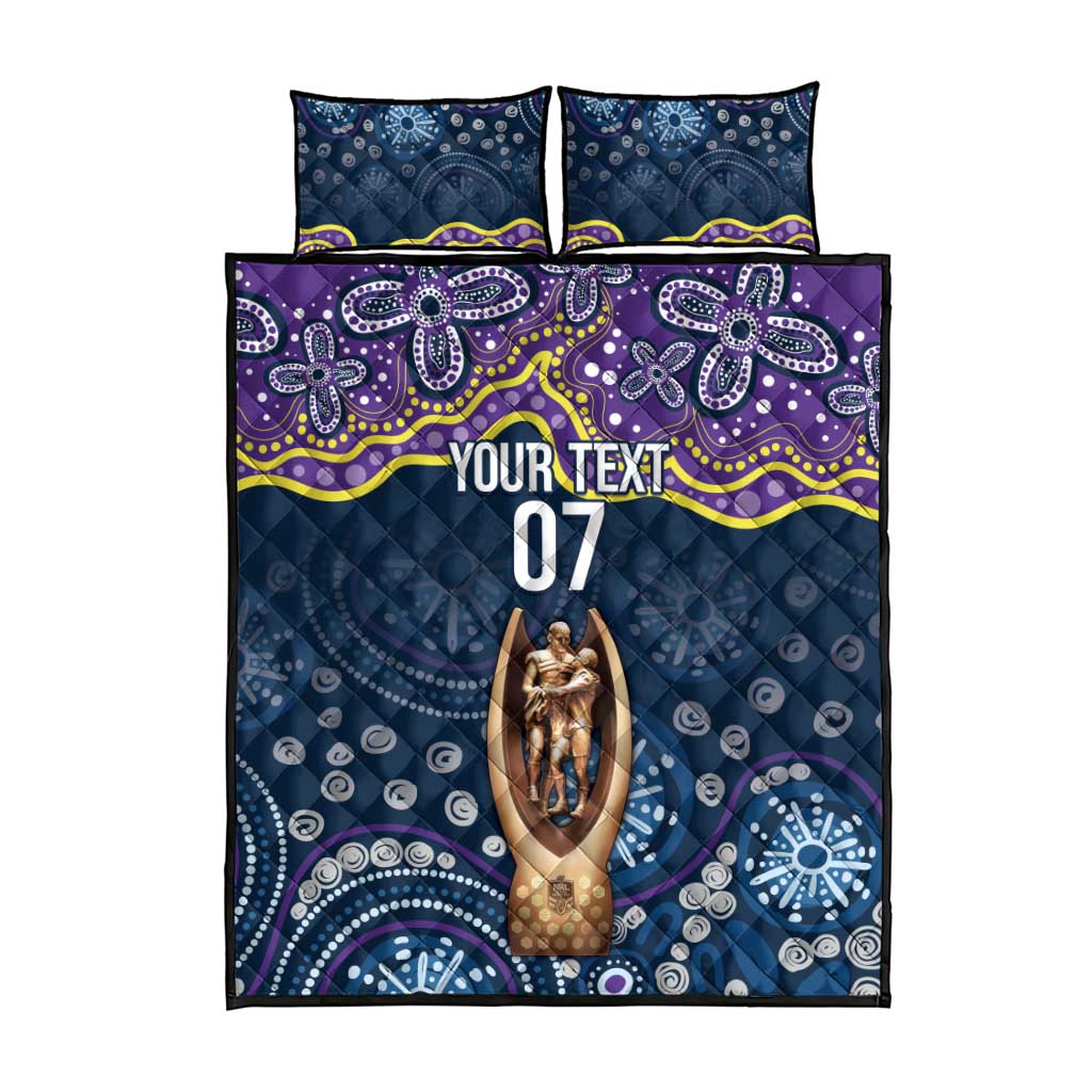 Melbourne Rugby NRL Custom Indigenous Quilt Bed Set Raging Storms - Aussie Hoodie