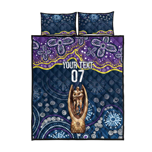 Melbourne Rugby NRL Custom Indigenous Quilt Bed Set Raging Storms - Aussie Hoodie