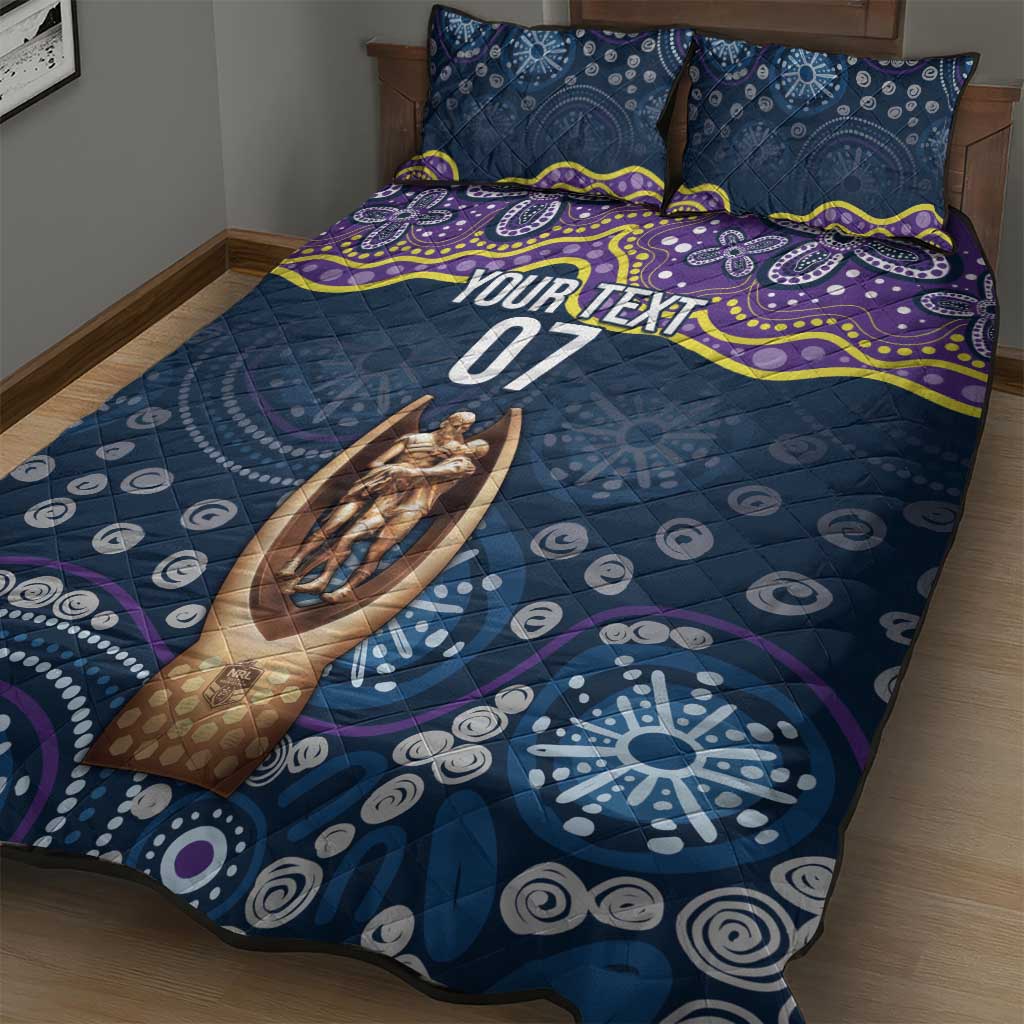 Melbourne Rugby NRL Custom Indigenous Quilt Bed Set Raging Storms - Aussie Hoodie