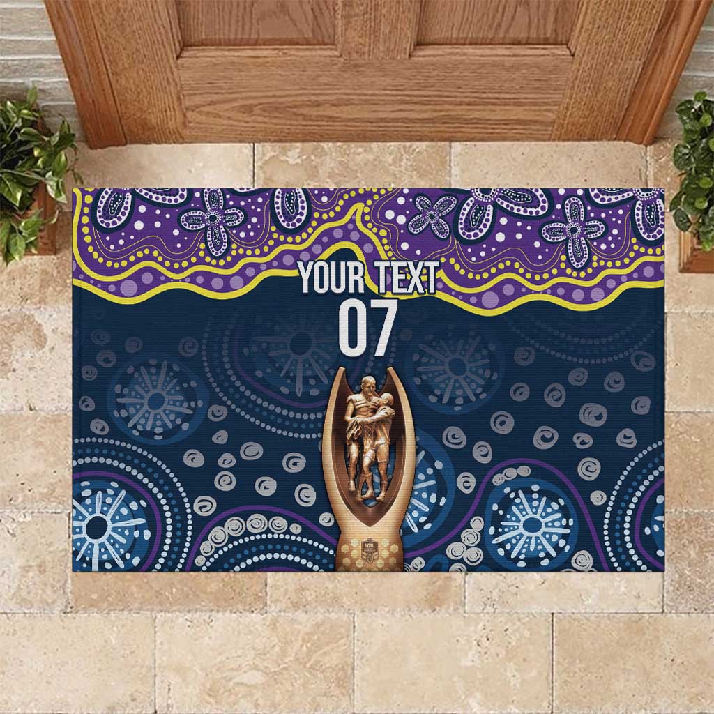 Melbourne Rugby NRL Custom Indigenous Rubber Doormat Raging Storms - Aussie Hoodie