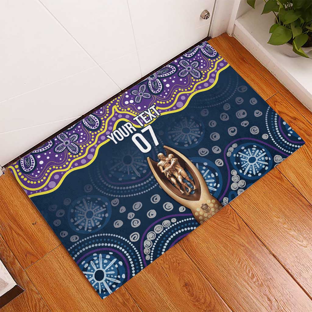 Melbourne Rugby NRL Custom Indigenous Rubber Doormat Raging Storms - Aussie Hoodie