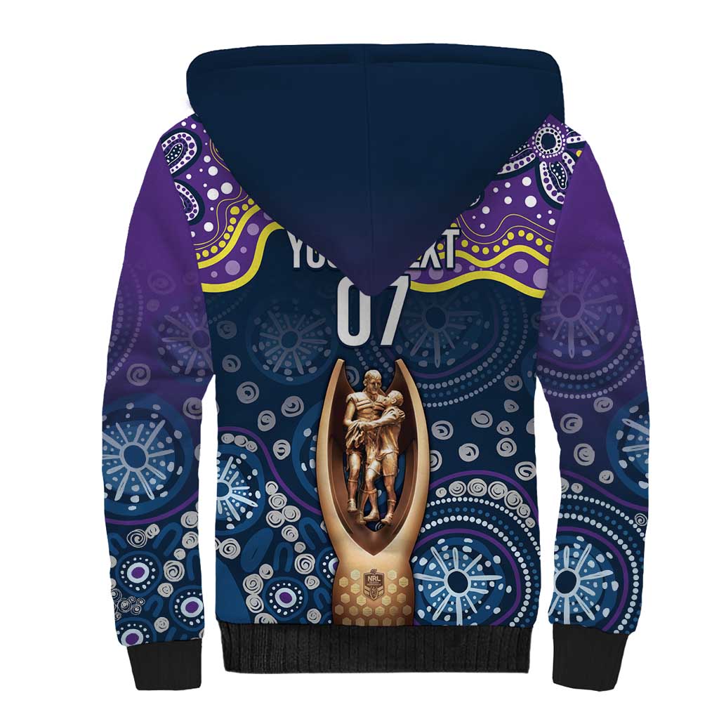 Melbourne Rugby NRL Custom Indigenous Sherpa Hoodie Raging Storms - Aussie Hoodie