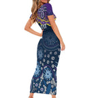 Melbourne Rugby NRL Custom Indigenous Short Sleeve Bodycon Dress Raging Storms - Aussie Hoodie