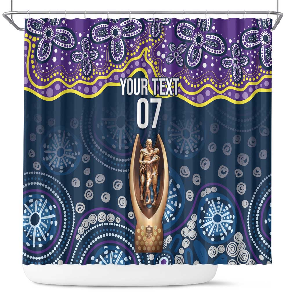 Melbourne Rugby NRL Custom Indigenous Shower Curtain Raging Storms - Aussie Hoodie