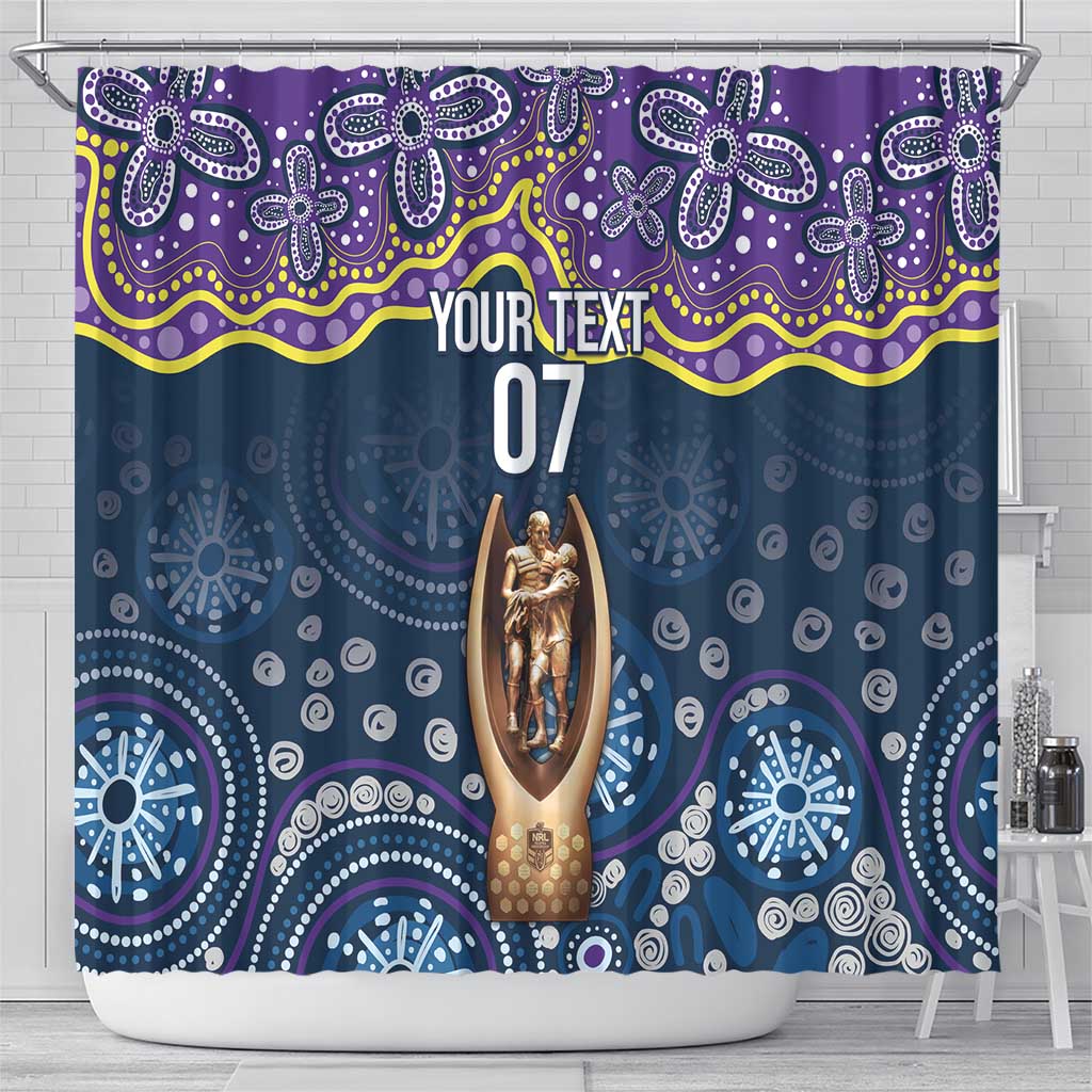 Melbourne Rugby NRL Custom Indigenous Shower Curtain Raging Storms - Aussie Hoodie