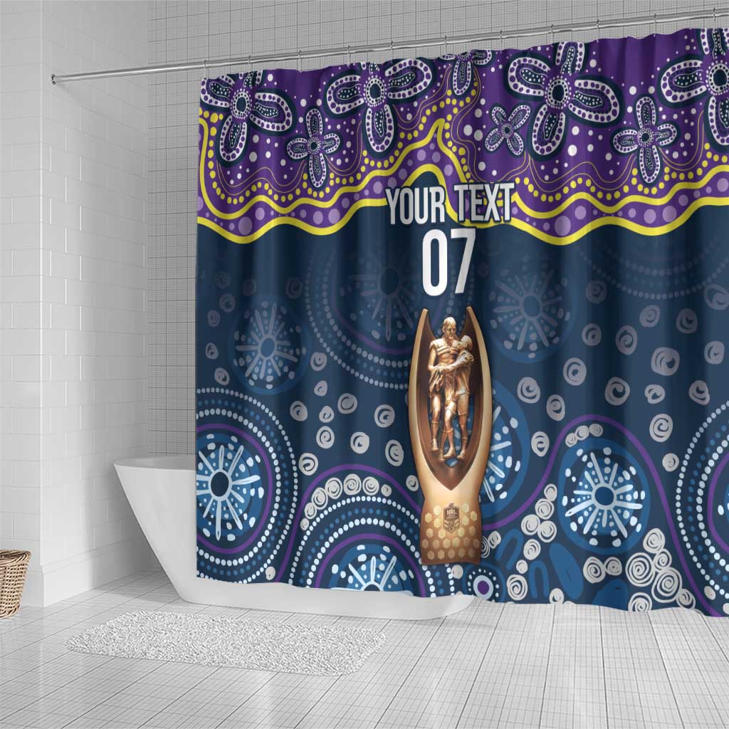 Melbourne Rugby NRL Custom Indigenous Shower Curtain Raging Storms - Aussie Hoodie