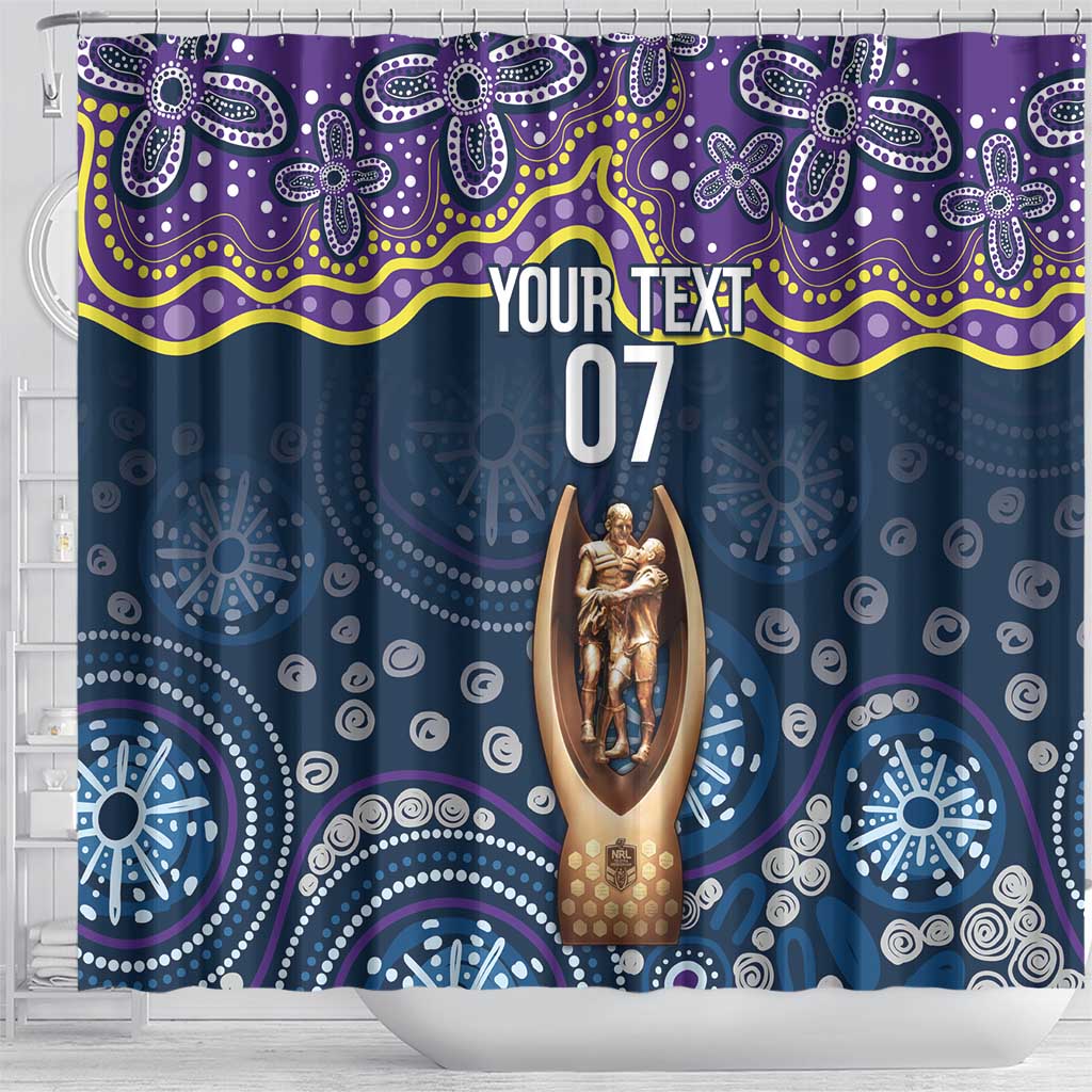 Melbourne Rugby NRL Custom Indigenous Shower Curtain Raging Storms - Aussie Hoodie