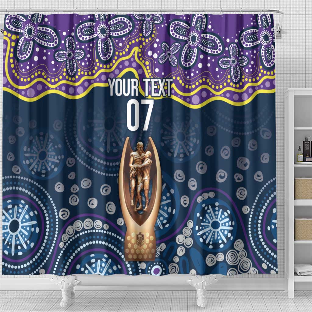 Melbourne Rugby NRL Custom Indigenous Shower Curtain Raging Storms - Aussie Hoodie