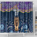 Melbourne Rugby NRL Custom Indigenous Shower Curtain Raging Storms - Aussie Hoodie