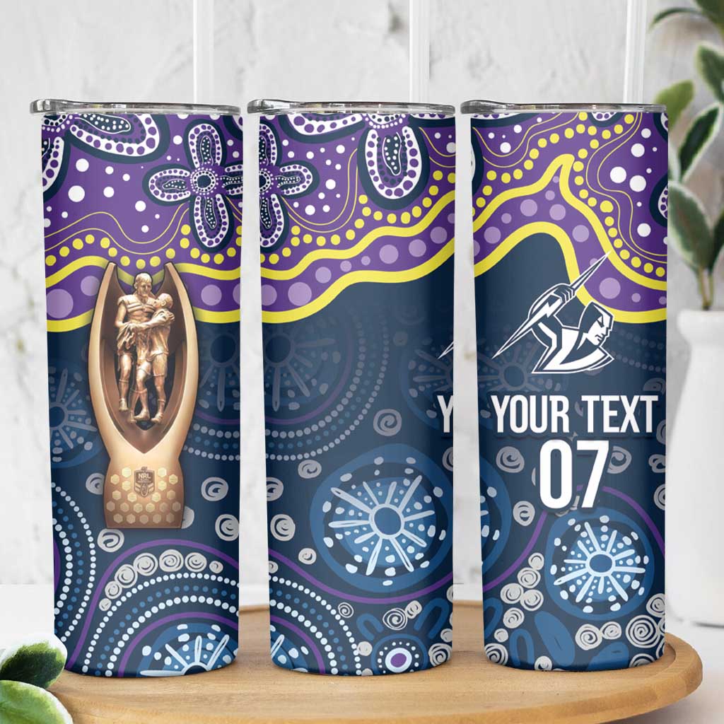 Melbourne Rugby NRL Custom Indigenous Skinny Tumbler Raging Storms - Aussie Hoodie