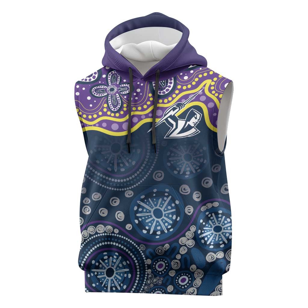 Melbourne Rugby NRL Custom Indigenous Sleeveless Hoodie Raging Storms - Aussie Hoodie