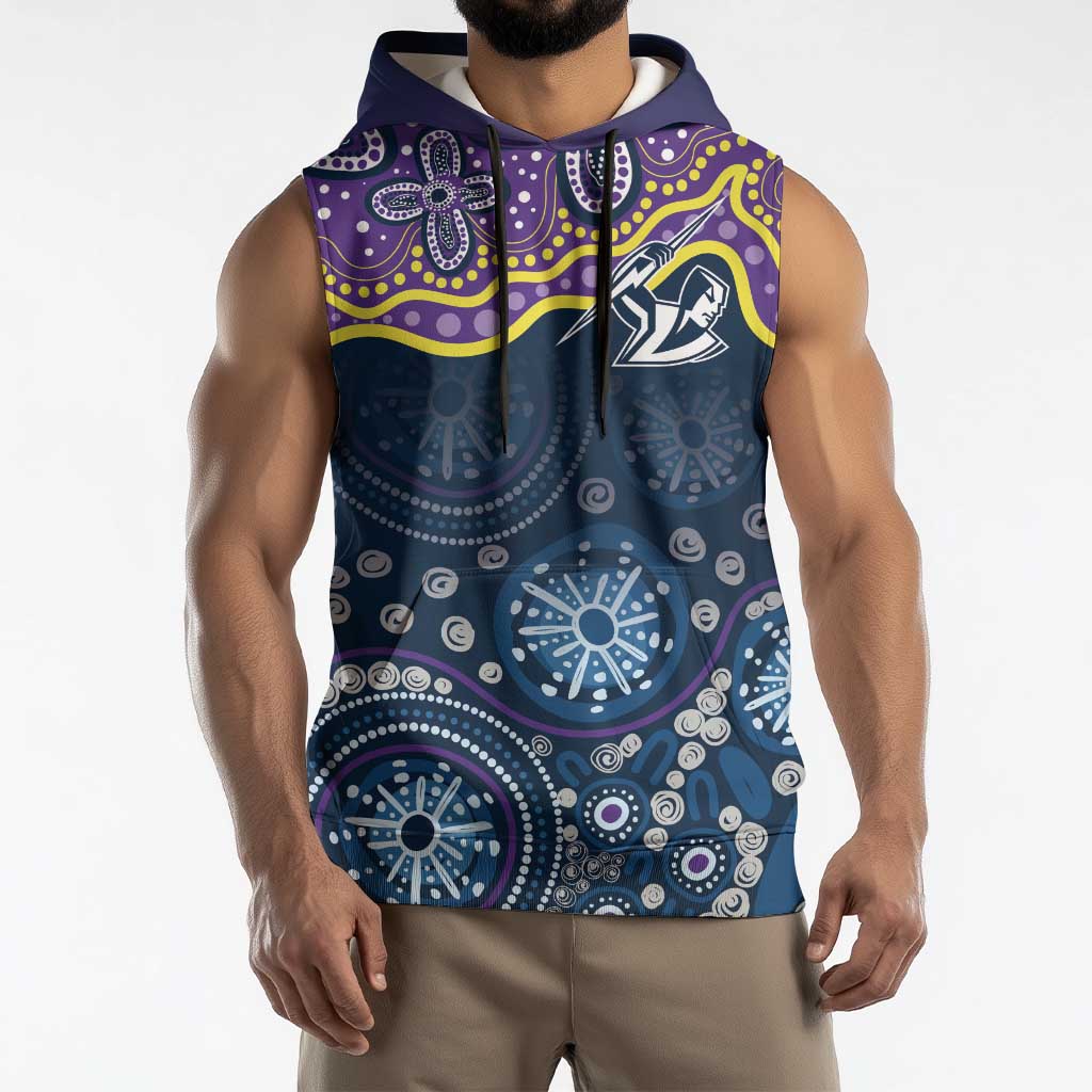 Melbourne Rugby NRL Custom Indigenous Sleeveless Hoodie Raging Storms - Aussie Hoodie