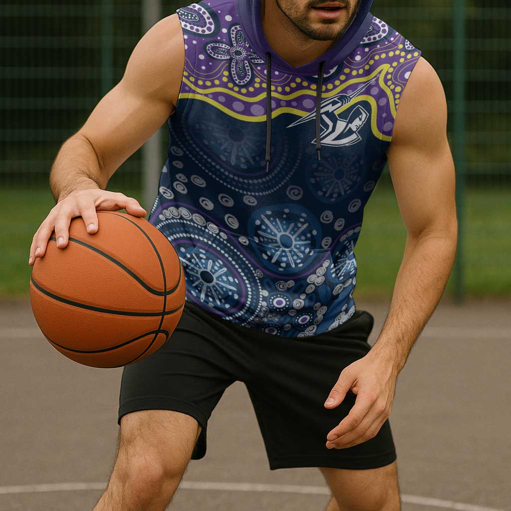 Melbourne Rugby NRL Custom Indigenous Sleeveless Hoodie Raging Storms - Aussie Hoodie