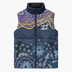 Melbourne Rugby NRL Custom Indigenous Sleeveless Puffer Jacket Raging Storms - Aussie Hoodie