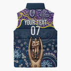 Melbourne Rugby NRL Custom Indigenous Sleeveless Puffer Jacket Raging Storms - Aussie Hoodie