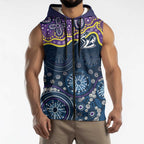 Melbourne Rugby NRL Custom Indigenous Sleeveless Zip Hoodie Raging Storms LT7