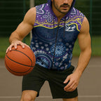 Melbourne Rugby NRL Custom Indigenous Sleeveless Zip Hoodie Raging Storms LT7