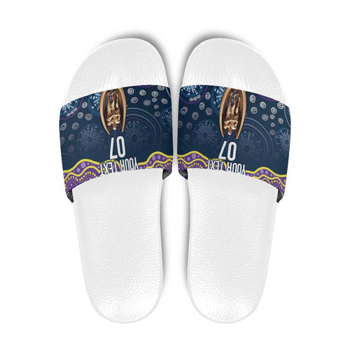 Melbourne Rugby NRL Custom Indigenous Slide Sandals Raging Storms - Aussie Hoodie