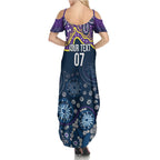 Melbourne Rugby NRL Custom Indigenous Summer Maxi Dress Raging Storms - Aussie Hoodie