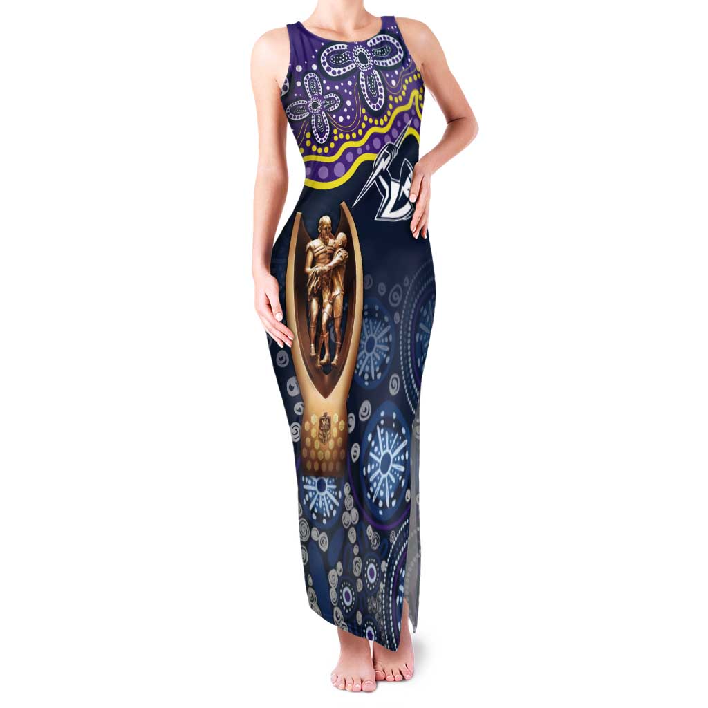 Melbourne Rugby NRL Custom Indigenous Tank Maxi Dress Raging Storms - Aussie Hoodie