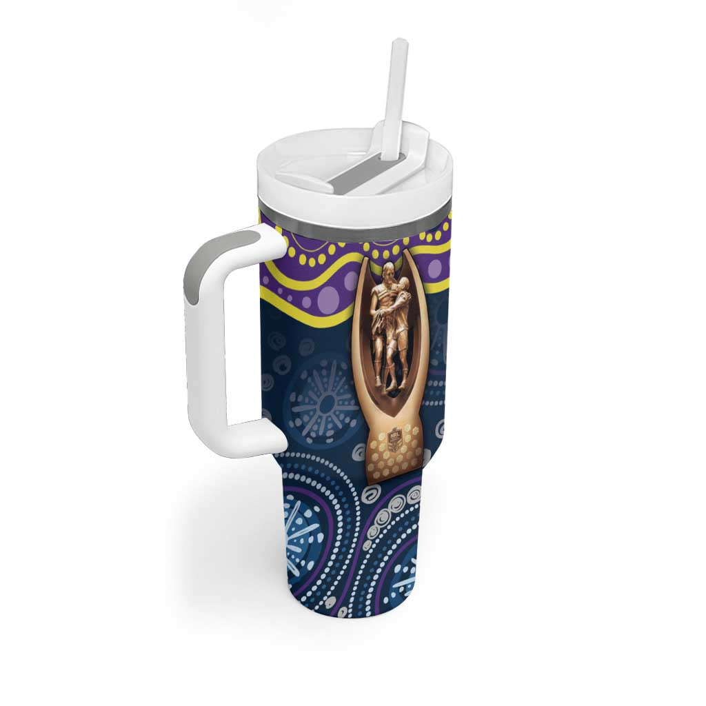 Melbourne Rugby NRL Custom Indigenous Tumbler With Handle Raging Storms - Aussie Hoodie