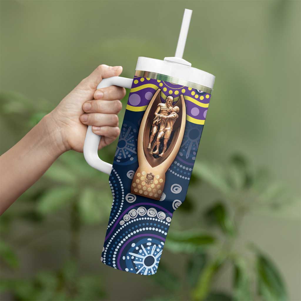 Melbourne Rugby NRL Custom Indigenous Tumbler With Handle Raging Storms - Aussie Hoodie