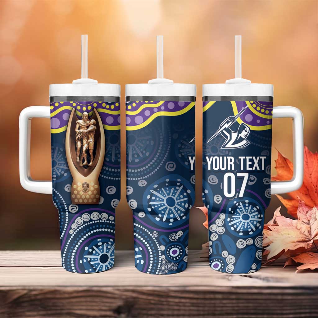 Melbourne Rugby NRL Custom Indigenous Tumbler With Handle Raging Storms - Aussie Hoodie
