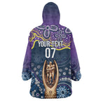 Melbourne Rugby NRL Custom Indigenous Wearable Blanket Hoodie Raging Storms - Aussie Hoodie
