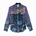 Melbourne Rugby NRL Custom Indigenous Women Casual Shirt Raging Storms - Aussie Hoodie