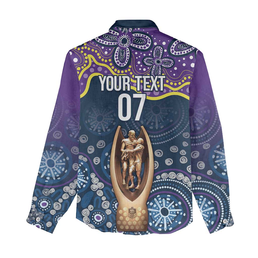 Melbourne Rugby NRL Custom Indigenous Women Casual Shirt Raging Storms - Aussie Hoodie