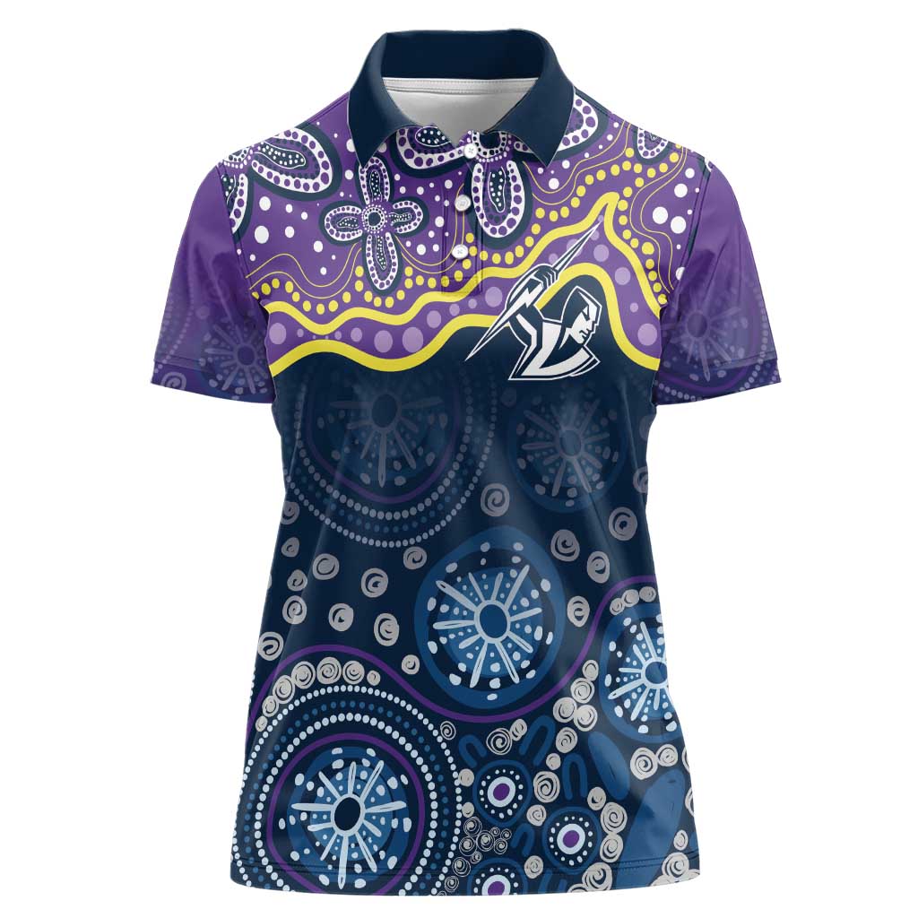 Melbourne Rugby NRL Custom Indigenous Women Polo Shirt Raging Storms - Aussie Hoodie