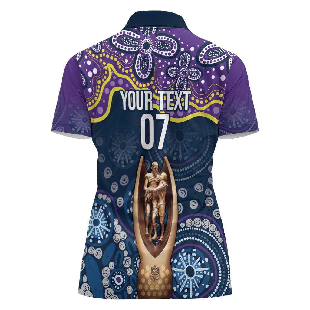 Melbourne Rugby NRL Custom Indigenous Women Polo Shirt Raging Storms - Aussie Hoodie