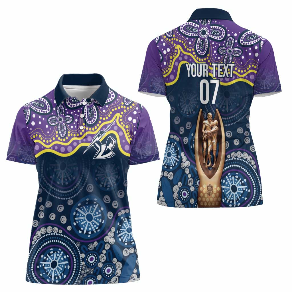Melbourne Rugby NRL Custom Indigenous Women Polo Shirt Raging Storms - Aussie Hoodie