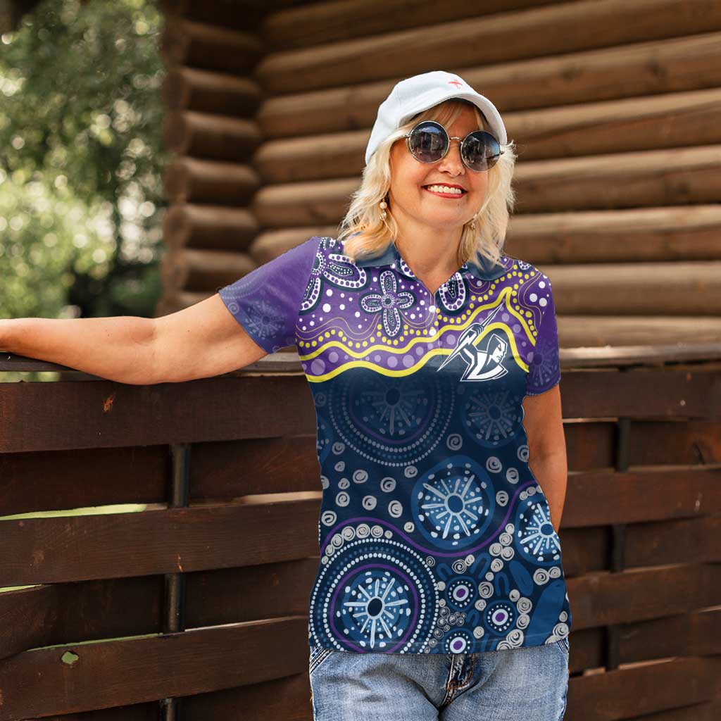 Melbourne Rugby NRL Custom Indigenous Women Polo Shirt Raging Storms - Aussie Hoodie