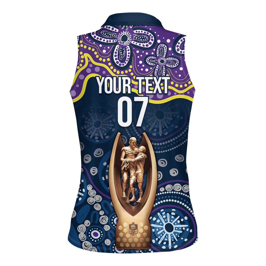 Melbourne Rugby NRL Custom Indigenous Women Sleeveless Polo Shirt Raging Storms - Aussie Hoodie