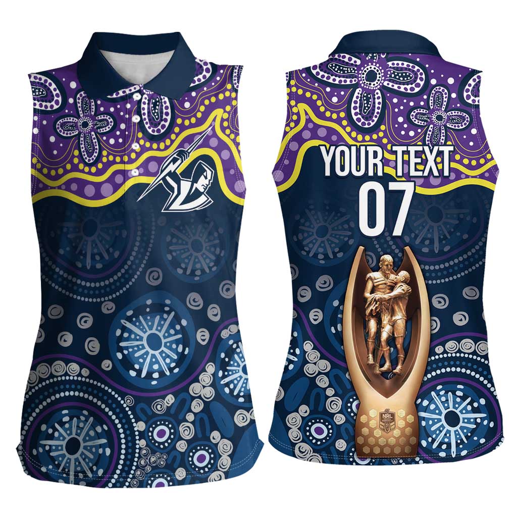 Melbourne Rugby NRL Custom Indigenous Women Sleeveless Polo Shirt Raging Storms - Aussie Hoodie