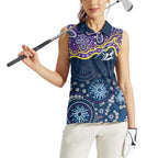 Melbourne Rugby NRL Custom Indigenous Women Sleeveless Polo Shirt Raging Storms - Aussie Hoodie