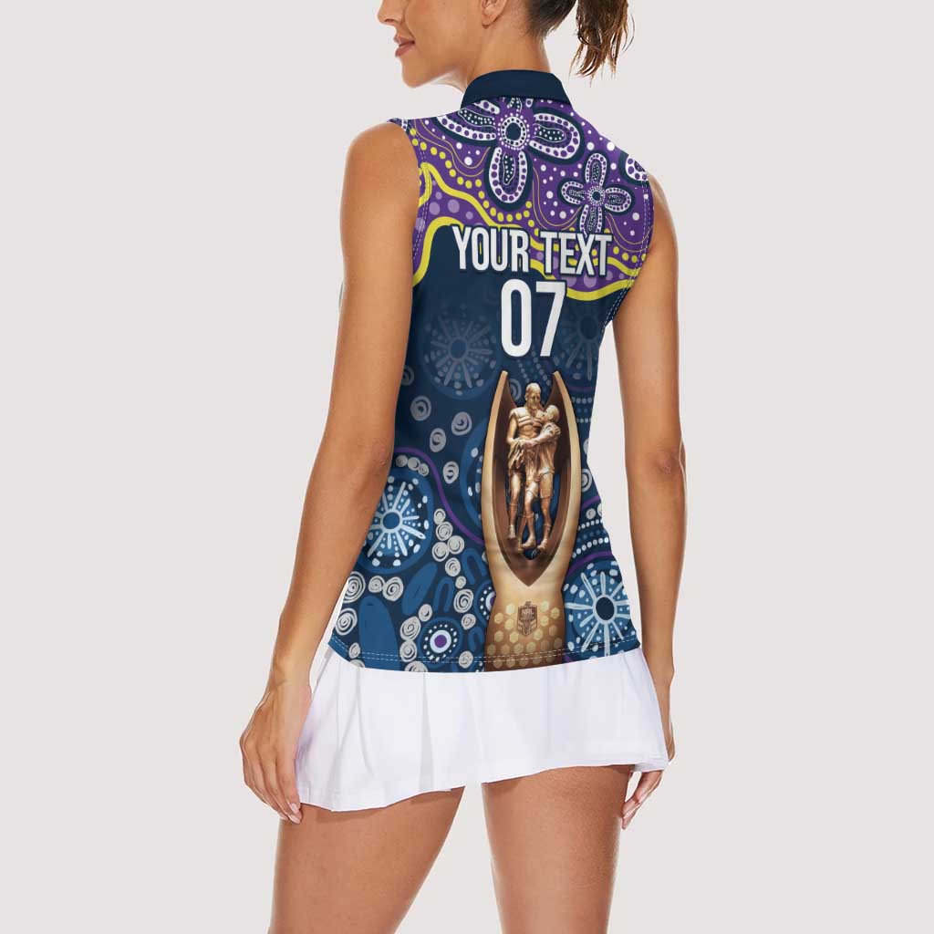 Melbourne Rugby NRL Custom Indigenous Women Sleeveless Polo Shirt Raging Storms - Aussie Hoodie