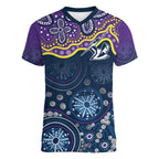 Melbourne Rugby NRL Custom Indigenous Women V-Neck T-Shirt Raging Storms - Aussie Hoodie