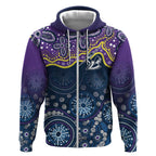 Melbourne Rugby NRL Custom Indigenous Zip Hoodie Raging Storms - Aussie Hoodie