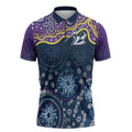 Melbourne Rugby NRL Custom Indigenous Zipper Polo Shirt Raging Storms - Aussie Hoodie