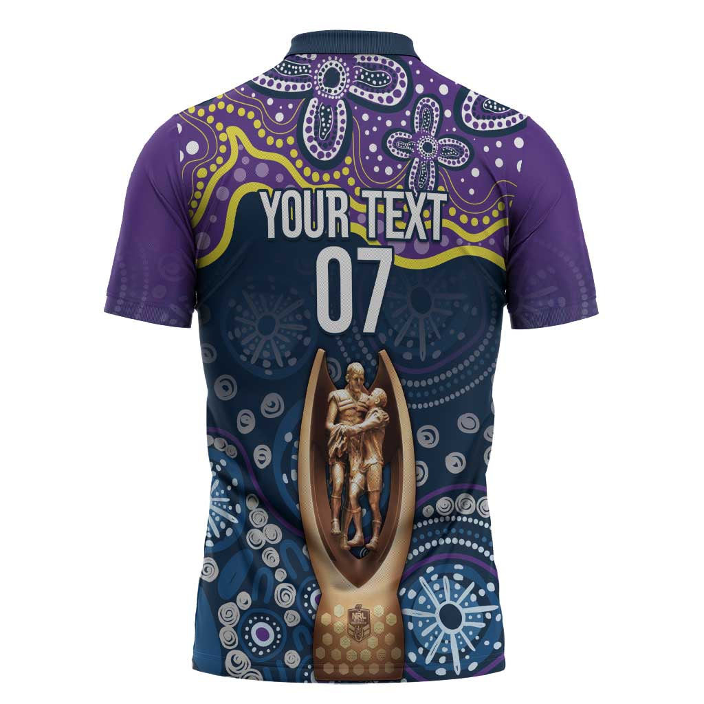 Melbourne Rugby NRL Custom Indigenous Zipper Polo Shirt Raging Storms - Aussie Hoodie