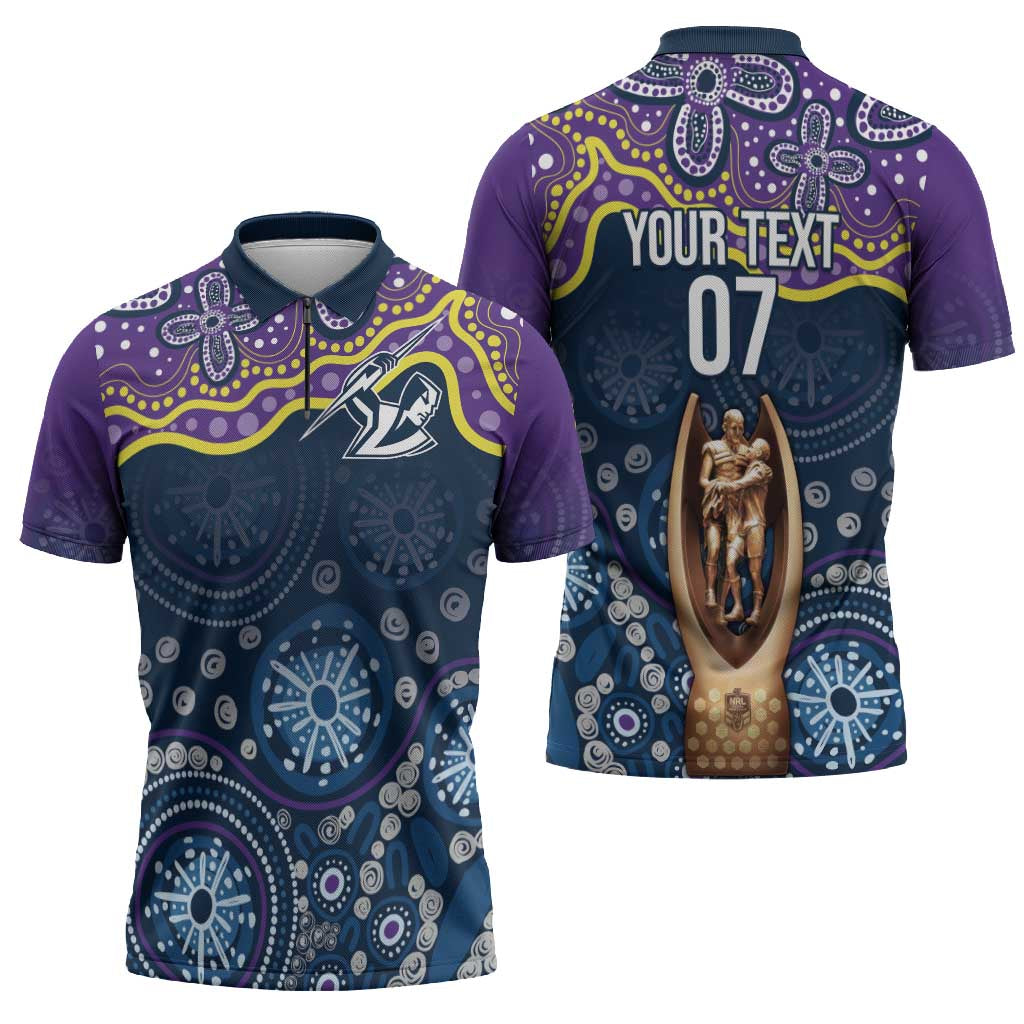Melbourne Rugby NRL Custom Indigenous Zipper Polo Shirt Raging Storms - Aussie Hoodie