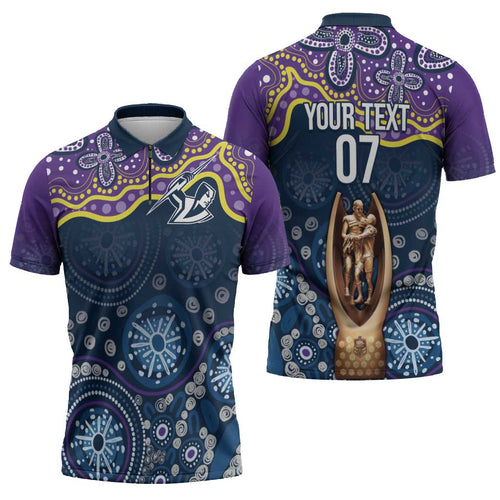 Melbourne Rugby NRL Custom Indigenous Zipper Polo Shirt Raging Storms - Aussie Hoodie