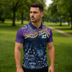 Melbourne Rugby NRL Custom Indigenous Zipper Polo Shirt Raging Storms - Aussie Hoodie