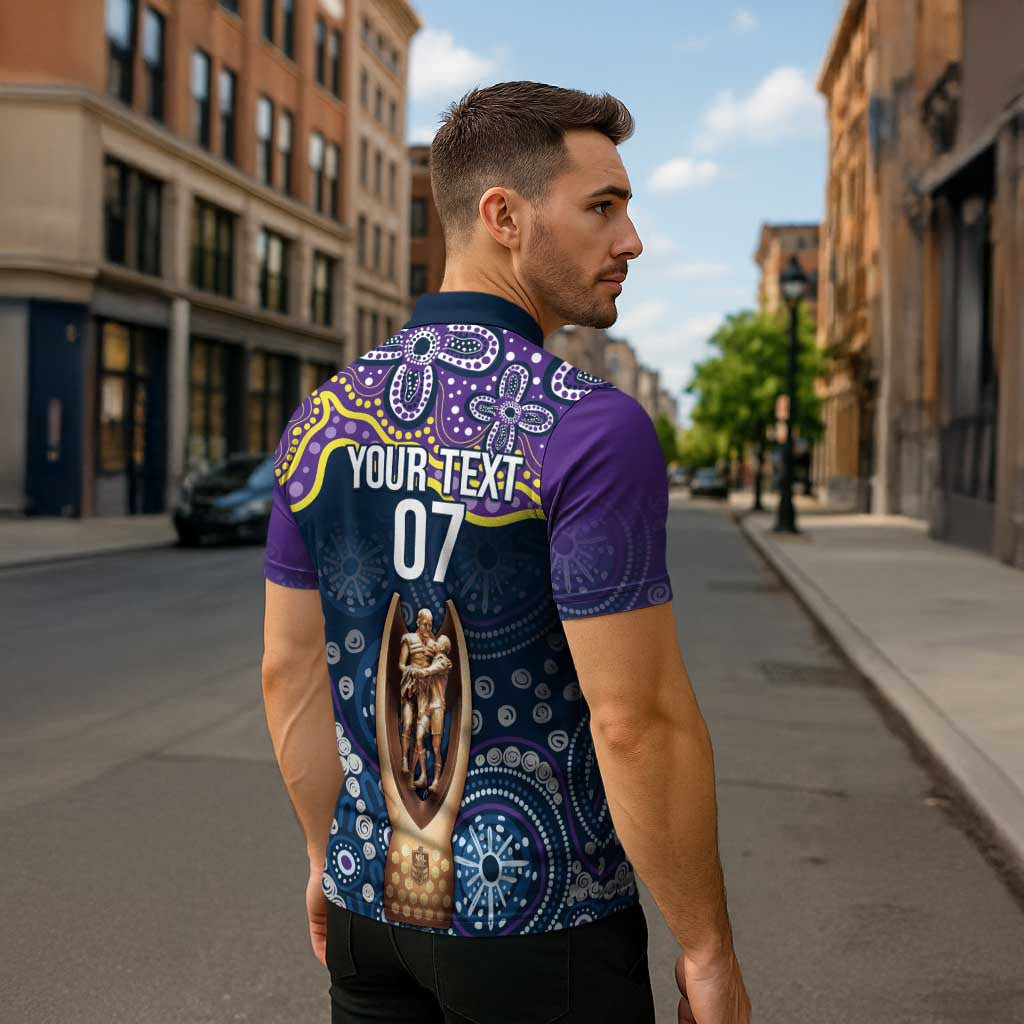 Melbourne Rugby NRL Custom Indigenous Zipper Polo Shirt Raging Storms - Aussie Hoodie