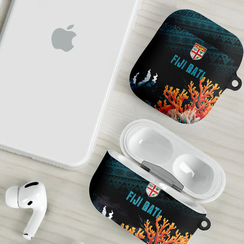 Fiji Bati Rugby Viti Masi AirPods Case Coral Motifs