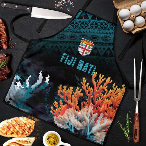 Fiji Bati Rugby Viti Masi Apron Coral Motifs